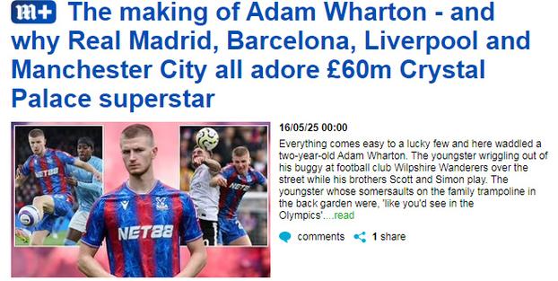 邮报:曼联和皇马都将亚当沃顿视为中场引援的第三备选